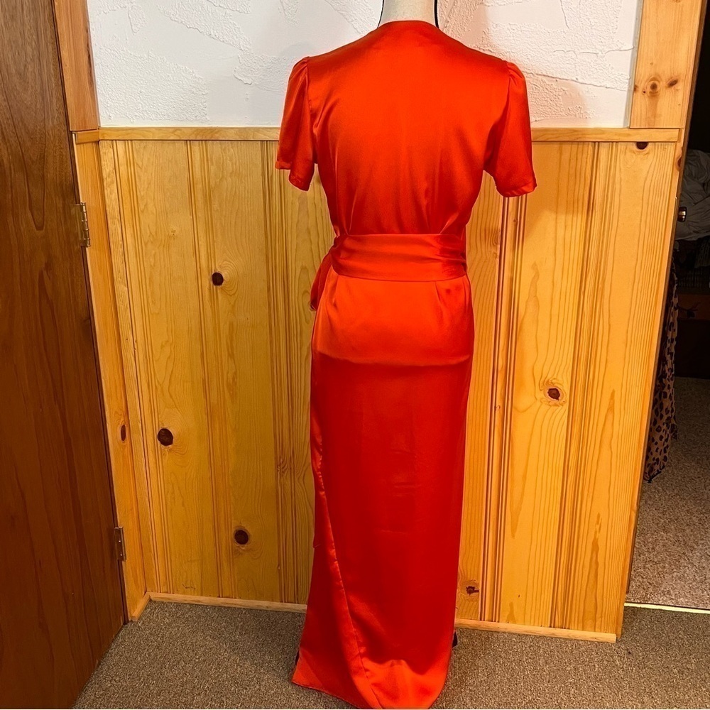 Shahar Avnet Orange Tulip Wrap Midi Dress Sz-One Size - Picture 6 of 11